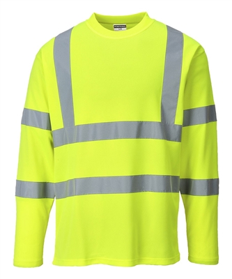 Portwest Cotton Comfort Long Sleeved T-Shirt Yellow S278
