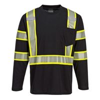 Portwest Iona Plus Long Sleeve T-Shirt Black S346