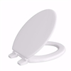 Jones Stephens White Molded Wood Utility Toilet Seat, Closed Front with Cover, Elongated U004WD00
