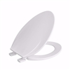 Jones Stephens White Plastic Utility Toilet Seat, Closed Front with Cover, Elongated U100600