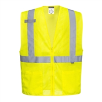Portwest Economy Mesh Zipper Vest Yellow UC493